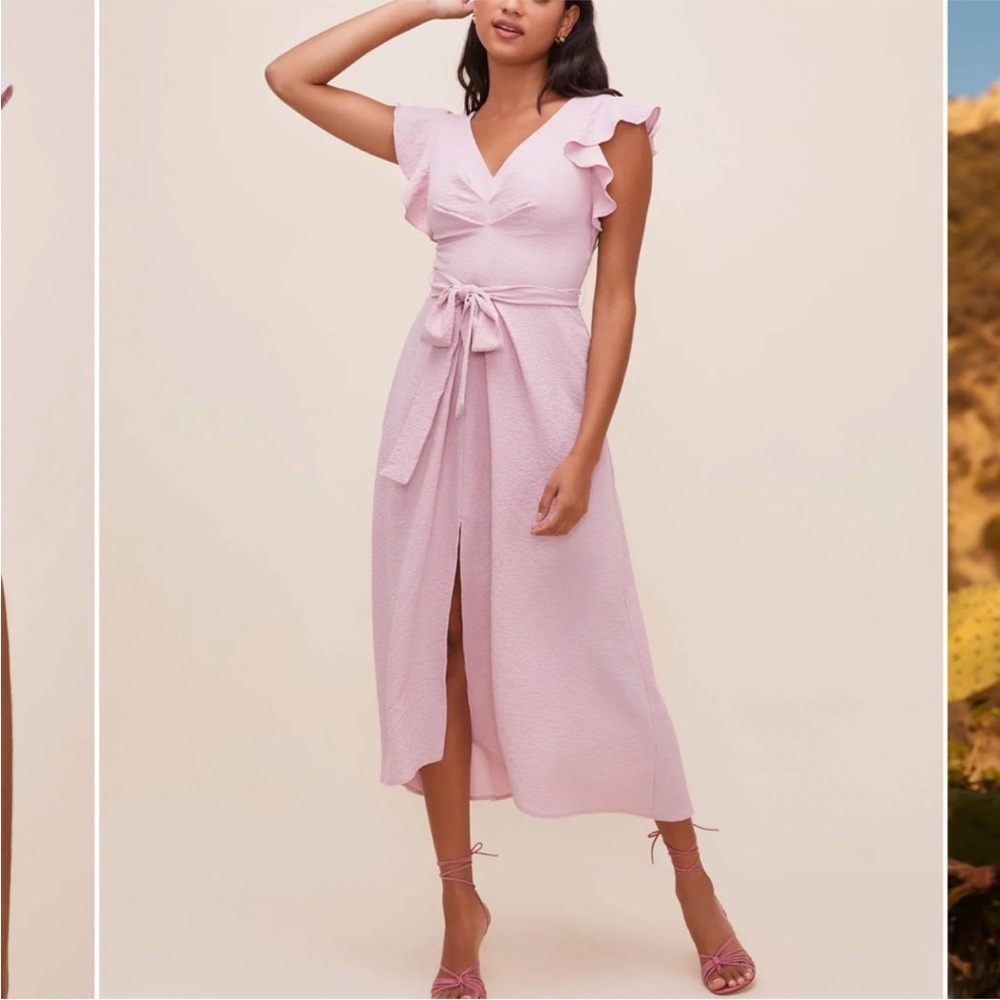 ASTR Ruffle Sleeve Lilac Dress